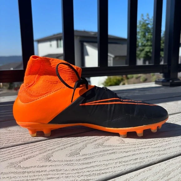 Nike Hypervenom Phantom II AG Leather Black And Orange Men's Size 8